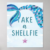 Mermaid Birthday Party Neem een Shellfie Sign. Poster (Voorkant)