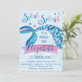 Mermaid Birthday Party nodigt uit Kaart (Staand voorkant)