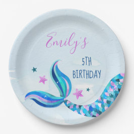 Mermaid Birthday Party Paper Borden Papieren Bordje