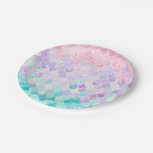 Mermaid Birthday Party, Paper Borden Papieren Bordje (Gekanteld)