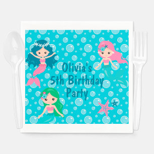 Mermaid Birthday Party Personalized Kinder Servet