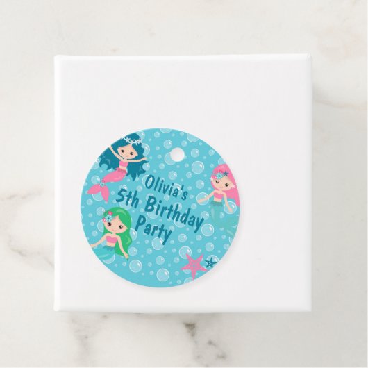Mermaid Birthday Party Persoonlijk Bedankt Bedankjes Labels (In situ)