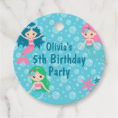 Mermaid Birthday Party Persoonlijk Bedankt Bedankjes Labels (Voorkant)