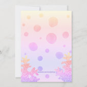 Mermaid Birthday Party Pink Paars Sparkles Kaart (Achterkant)