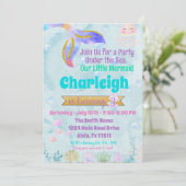 Mermaid Birthday Party Pool Party Initiation Invi Kaart (Staand voorkant)