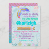 Mermaid Birthday Party Pool Party Initiation Invi Kaart (Voorkant / Achterkant)