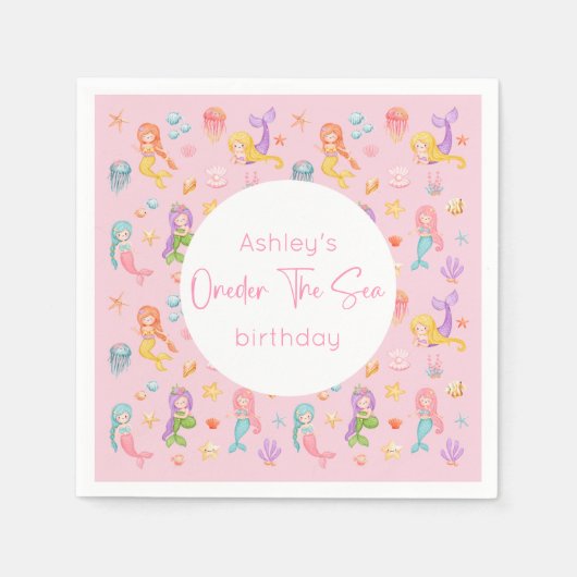 Mermaid Birthday Party Servet (Voorkant)