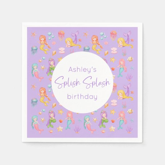 Mermaid Birthday Party Servet (Voorkant)