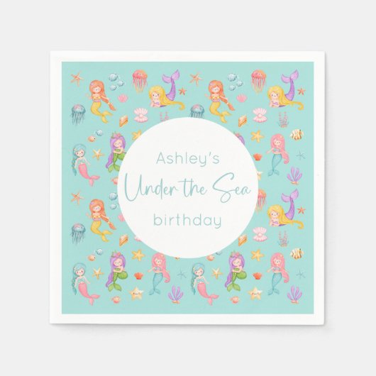 Mermaid Birthday Party Servet (Voorkant)