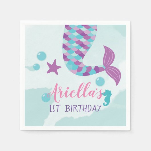 Mermaid Birthday Party Servet (Voorkant)