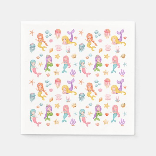 Mermaid Birthday Party Servet (Voorkant)