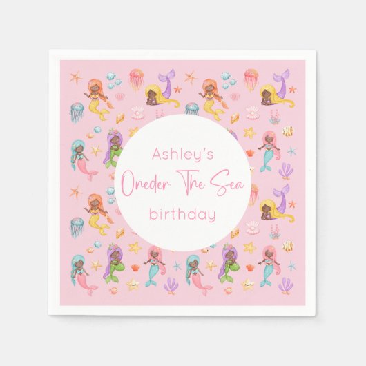 Mermaid Birthday Party Servet (Voorkant)