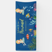 Mermaid Birthday Party Spandoek (Verticaal)