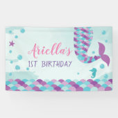 Mermaid Birthday Party Spandoek (Horizontaal)