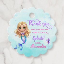 Mermaid Birthday Party - Under the Sea Splish Spla Bedankjes Labels