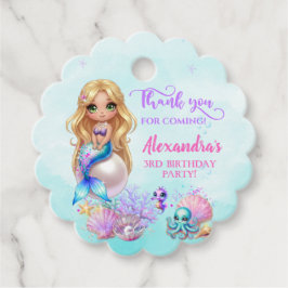 Mermaid Birthday Party - Under the Sea Splish Spla Bedankjes Labels