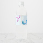 Mermaid Birthday Party Water Bottle Waterfles Etiket (Achterkant)