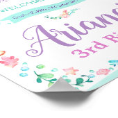 Mermaid Birthday Party Welcome Sign Poster (Hoek)
