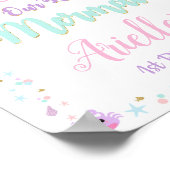 Mermaid Birthday Party Welcome Sign Poster (Hoek)