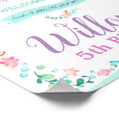 Mermaid Birthday Party Welcome Sign Poster (Hoek)