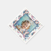 Mermaid Birthday Photo Personalized Servet (Hoek)