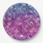 Mermaid Birthday Pink Blue Paper Bord (Voorkant)