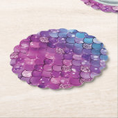 Mermaid Birthday Pink Paars Kartonnen Onderzetters (Gekanteld)