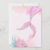Mermaid Birthday Pool Party Invitation Kaart (Achterkant)