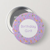 Mermaid Birthday Ronde Button 7,6 Cm (Voorkant /achterkant)