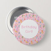 Mermaid Birthday Ronde Button 7,6 Cm (Voorkant /achterkant)
