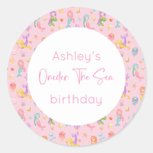 Mermaid Birthday Ronde Sticker