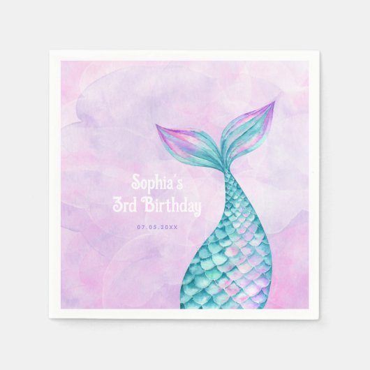 Mermaid Birthday Servet (Voorkant)