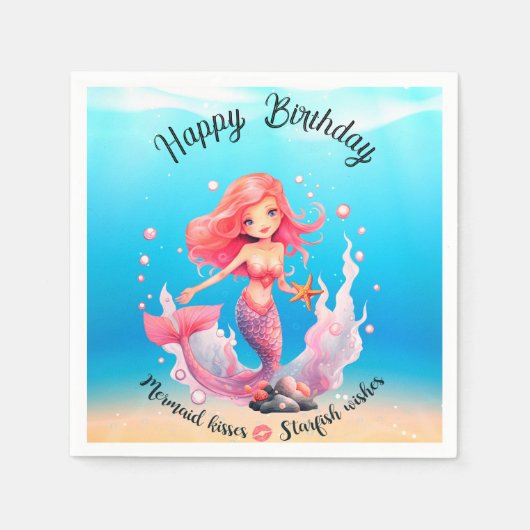 Mermaid Birthday Servet (Voorkant)