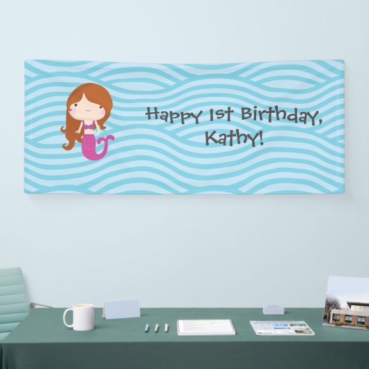 Mermaid Birthday Spandoek (Beurs)