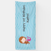 Mermaid Birthday Spandoek (Verticaal)