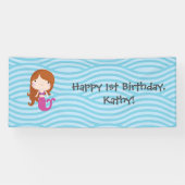 Mermaid Birthday Spandoek (Horizontaal)