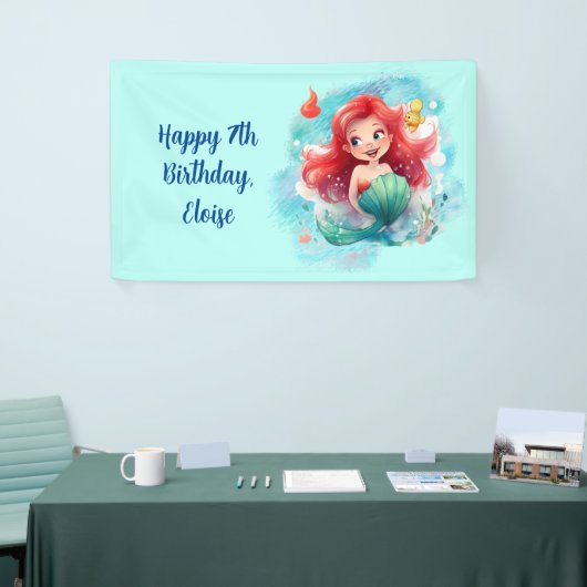 Mermaid Birthday Spandoek (Beurs)