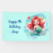 Mermaid Birthday Spandoek (Horizontaal)