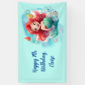 Mermaid Birthday Spandoek (Verticaal)