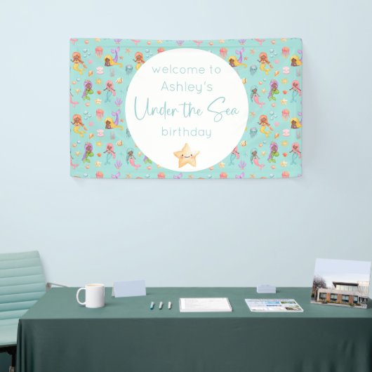 Mermaid Birthday Spandoek (Beurs)