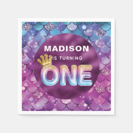 Mermaid Birthday Specialized Pink Blue Servet