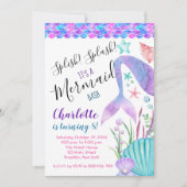 Mermaid Birthday, Splish Splash Kaart (Voorkant)