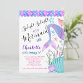 Mermaid Birthday, Splish Splash Kaart (Staand voorkant)