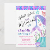 Mermaid Birthday, Splish Splash Kaart (Voorkant / Achterkant)