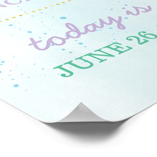 Mermaid Birthday Stats Milestone Poster (Hoek)