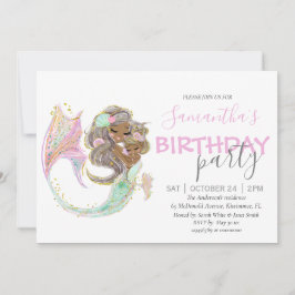 Mermaid Birthday Sweet Little Mermaid Nautical Aankondiging