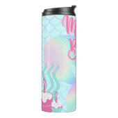 Mermaid Birthday thermale tumbler Thermosbeker (Gedraaid links)