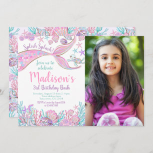Mermaid Birthday Uitnodiging
