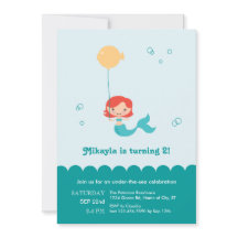 Mermaid Birthday Uitnodiging