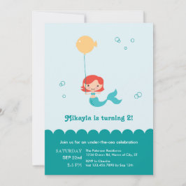 Mermaid Birthday Uitnodiging